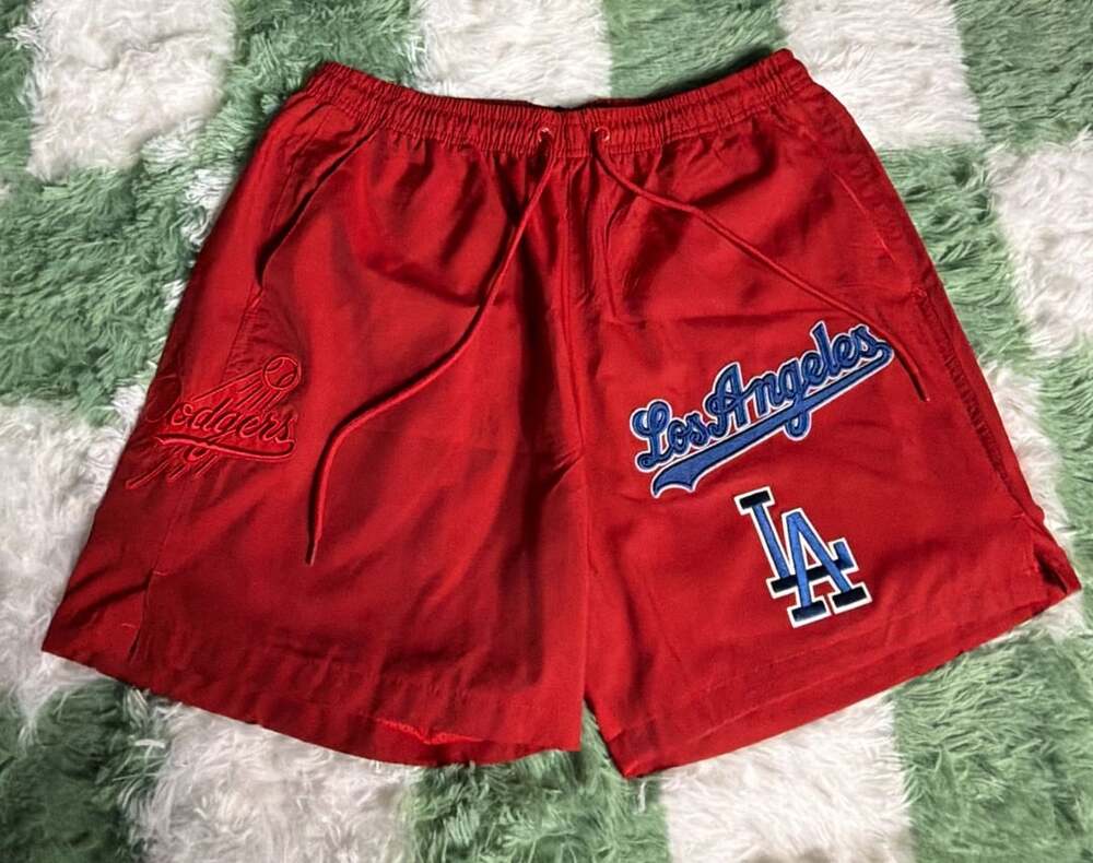 Pro Standard Los Angeles Dodgers Shorts Size L Red Woven MLB